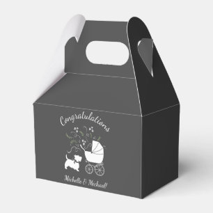 Scotty Dog Baby Shower Puppy Scottish Terrier Grey Favour Box