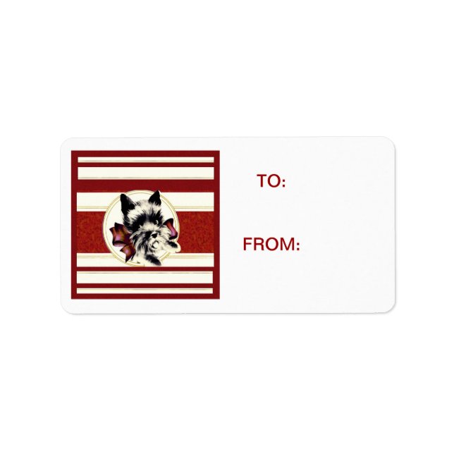 Scotty Dog Scottish Terrier red stripes Tag (Front)