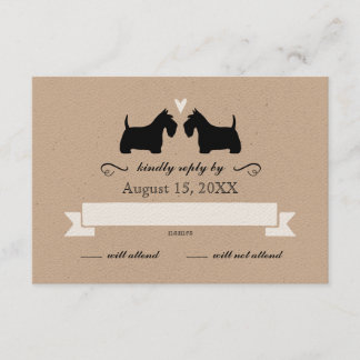 Scotty Dog Silhouettes Wedding RSVP Response