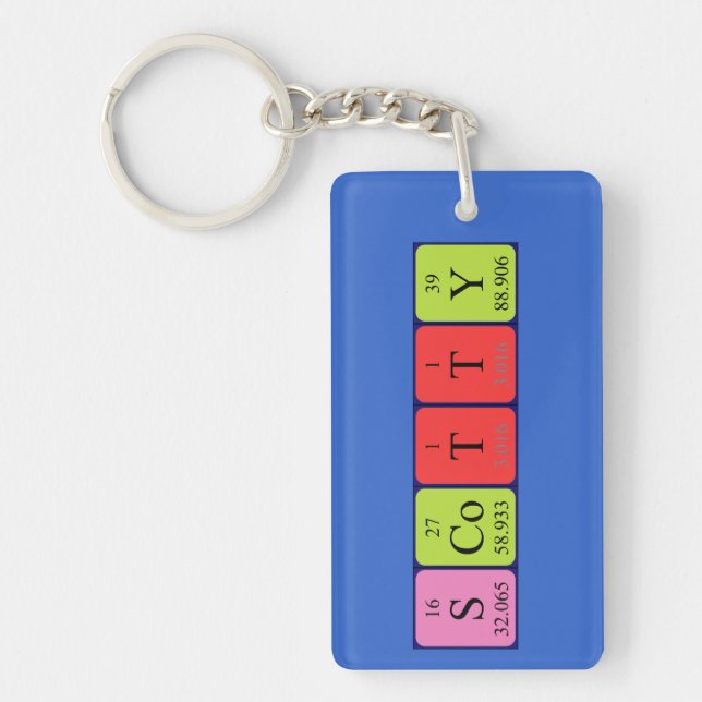 Scotty periodic table name keyring (Front)