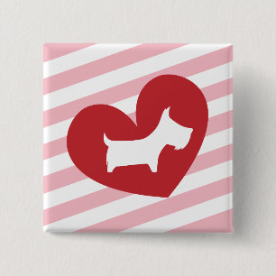 Scotty Valentine 15 Cm Square Badge