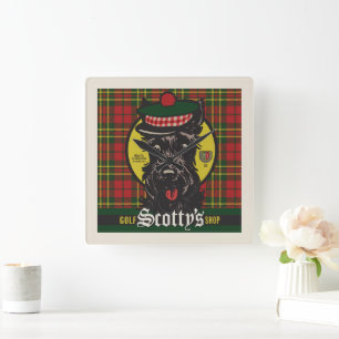 Scotty's Golf Shop Square Wall Clock