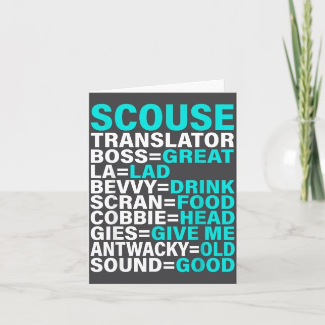Scouse Accent Translator Funny Liverol  Card (Front)