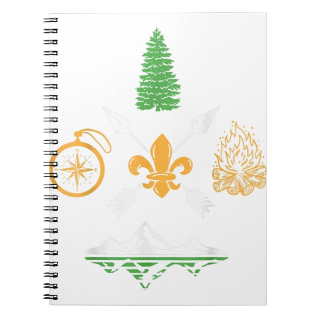 Scout Campfire Camp Compass Hiking Adventure Natur Notebook (Front)