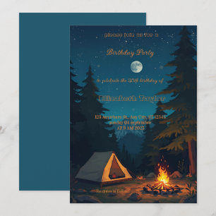 scout Camping party birthday  invitation