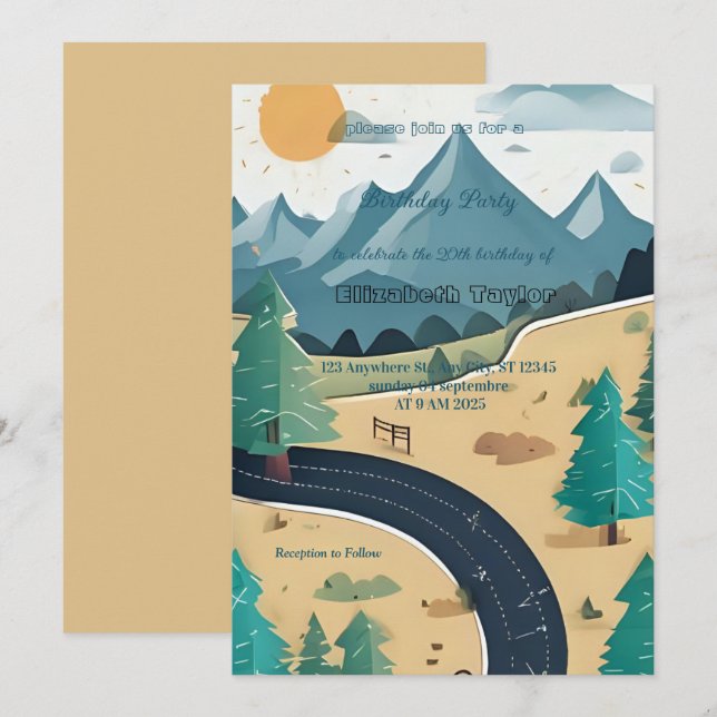 scout Camping party birthday  invitation (Front/Back)