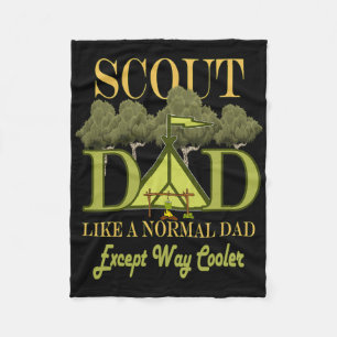 Scout Dad Leader Camping Scouting For Men Fathers Fleece Blanket