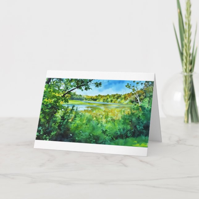 Scout Lake in Spring, Greendale, WI note card   (Front)