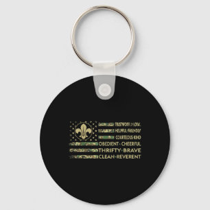Scout Leader Funny Scout Camping Camo Us America F Key Ring