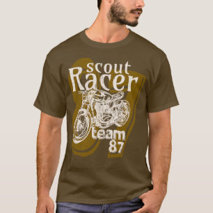 Scout Racer motors black racing motorcycle vintage T-Shirt