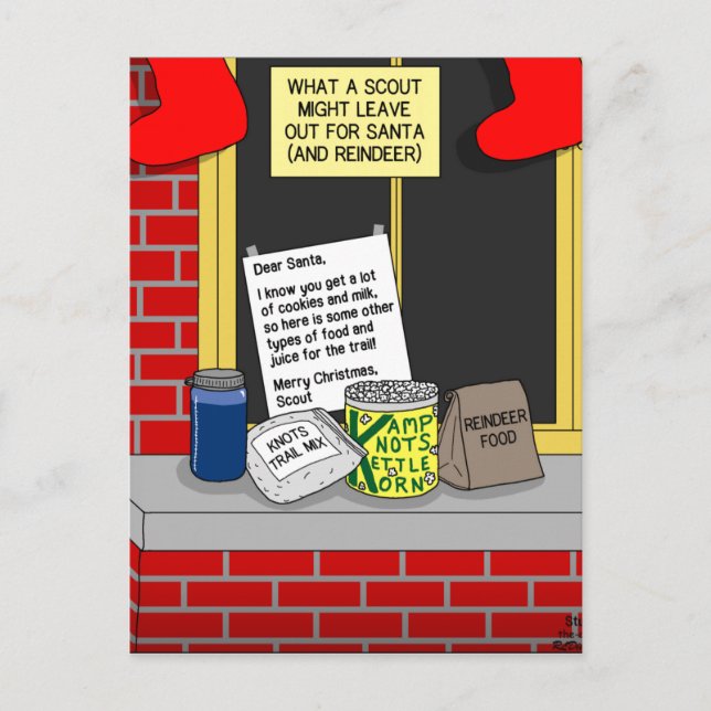 Scout Santa Treat Holiday Postcard (Front)