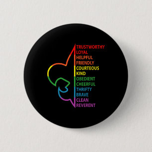 Scouting Law Scouting Camping Rainbow Colourful 6 Cm Round Badge