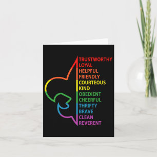 Scouting Law Scouting Camping Rainbow Colourful  Card