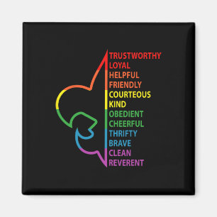 Scouting Law Scouting Camping Rainbow Colourful  Magnet