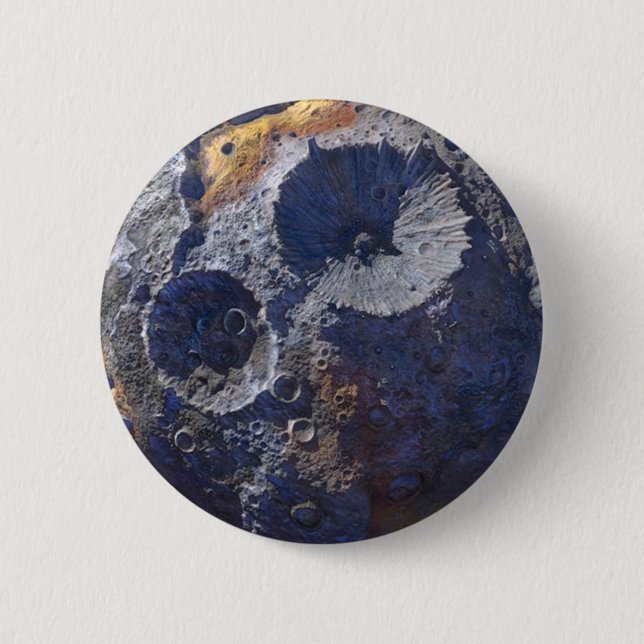 Scouting Mission to Asteroid 16 Psyche 6 Cm Round Badge (Front)