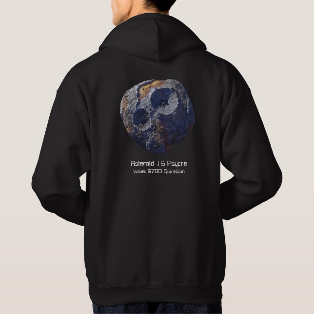 Scouting Mission to Asteroid 16 Psyche Hoodie (Back)