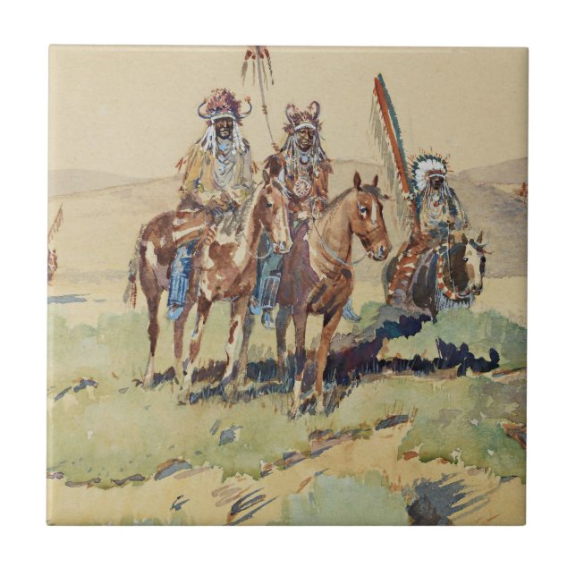 Scouting Party Western Art by Edward Borein Tile (Front)