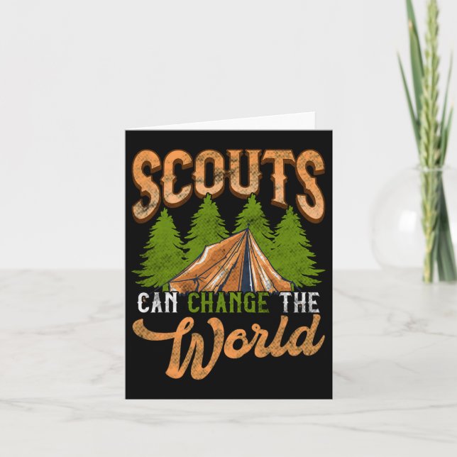 Scouts Can Change Scouts Camp Leader Hiking  Card (Front)