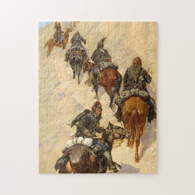 Scouts Climbing A Mountain Frederic Remington Jigsaw Puzzle (Vertical)