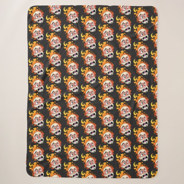 Scovillelicous Fire Head Sherpa Blanket (Front)