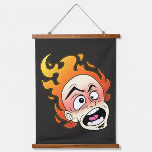 Scovillelicous Fire Head Wood Topped Wall Tapestry