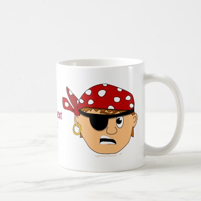 Scowling Boy Cute Pirate Stuff Customisable Coffee Mug (Right)