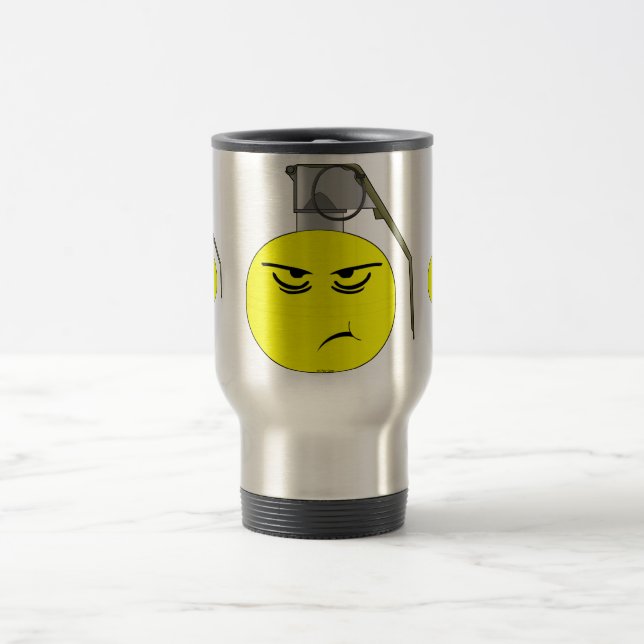Scowling Grenade Travel Mug (Center)