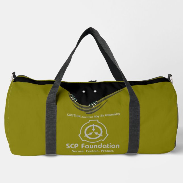 SCP Secure. Contain. Protect Anomalous Content Duffle Bag (Front)
