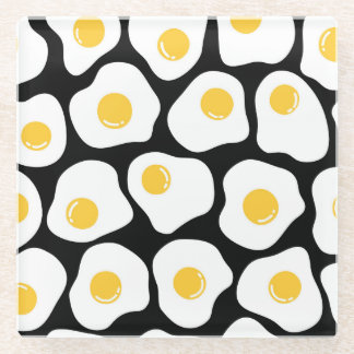 Scrambled Eggs: Quirky Vintage. Glass Coaster