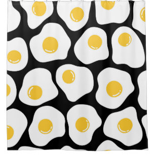 Scrambled Eggs: Quirky Vintage. Shower Curtain