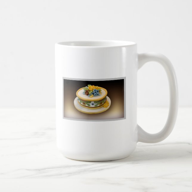Scrambled letters mug with hat cake (Right)