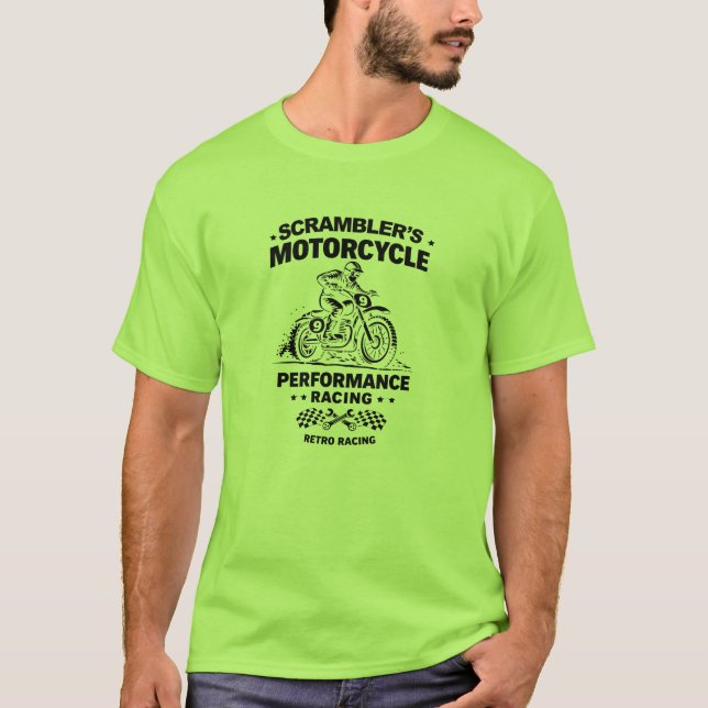 Scramblers Motorcycle Performance Racing T-Shirt (Front)
