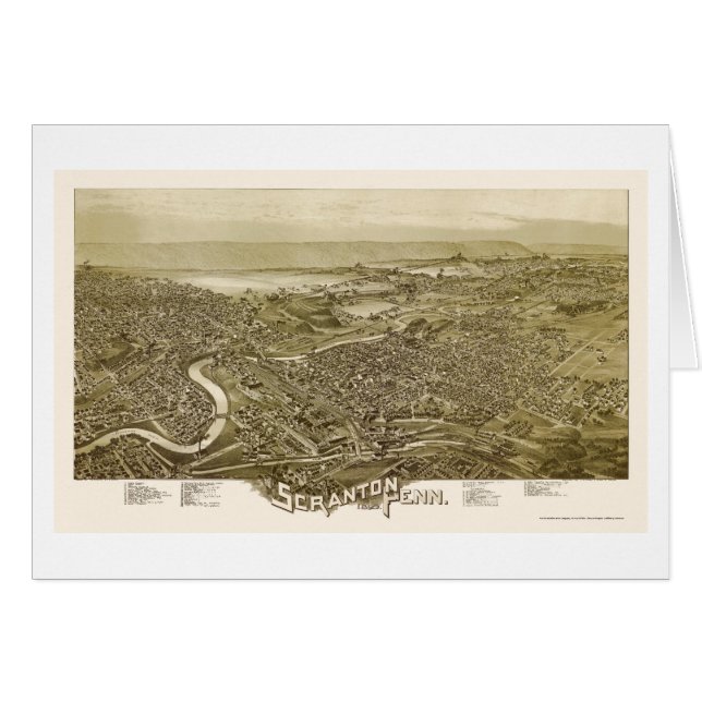 Scranton, PA Panoramic Map - 1890 (Front Horizontal)