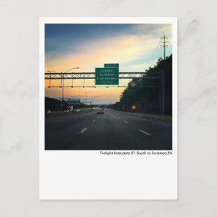 Scranton PA Postcard-Twilight Sky-I81-Dunmore Postcard