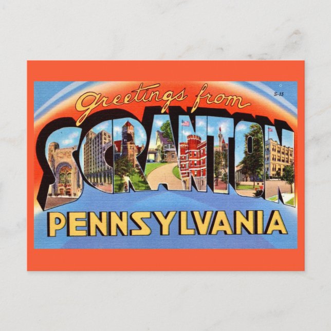 Scranton PA Vintage Greeting Postcard (Front)