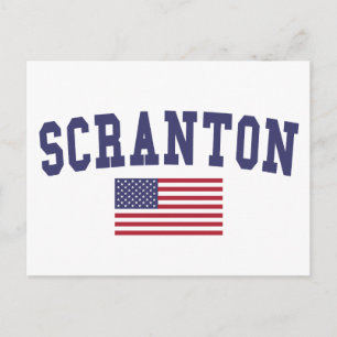Scranton US Flag Postcard