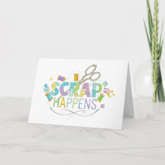 Scrap Happens Funny Quilting and Sewing Watercolor Card