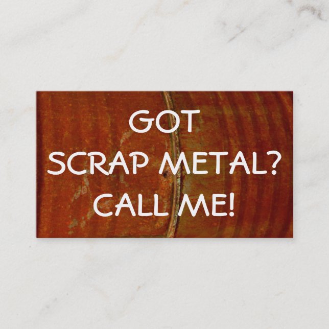 Scrap Metal Collector Business Card (Front)