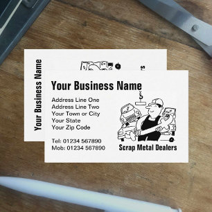 Scrap Metal Dealers Cartoon Business Card