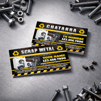 Scrap Metal English & Spanish Business Card