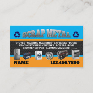 Scrap Metal Pickup Business Cards English-Spanish