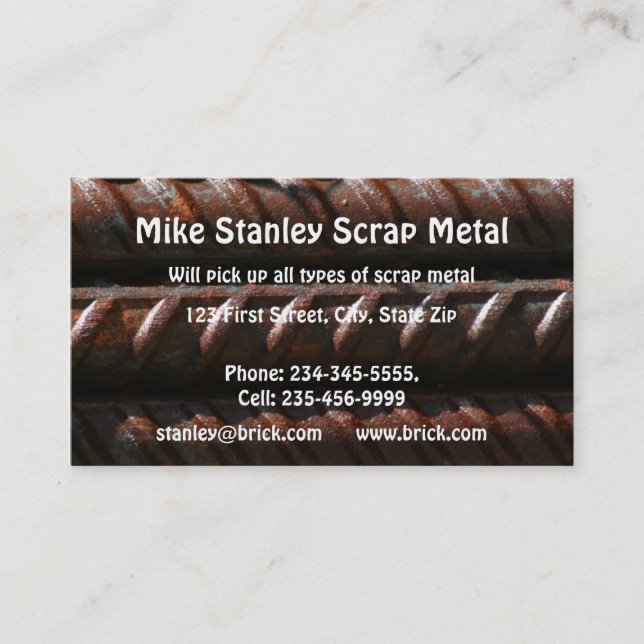 Scrap Metal Recycle collection  Custom Business Business Card (Front)