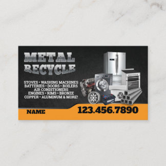 Scrap Metal Recycle English-Spanish Business Card