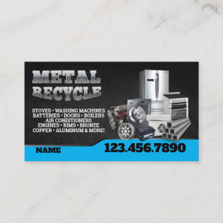 Scrap Metal Recycle English-Spanish Business Card