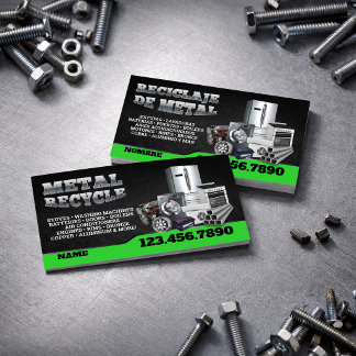 Scrap Metal Recycle English-Spanish Business Card