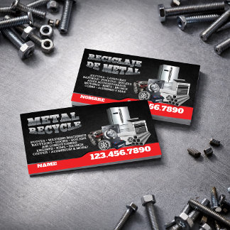 Scrap Metal Recycle English-Spanish Business Card