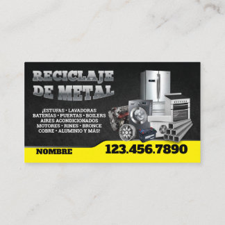Scrap Metal Recycle English-Spanish Business Card