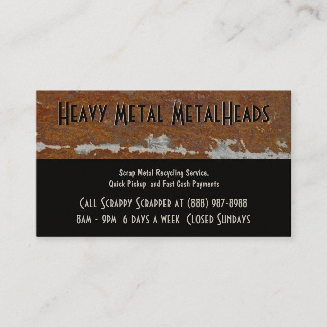Scrap Metal Recycler Dump or Depot Centre Business Card (Front)