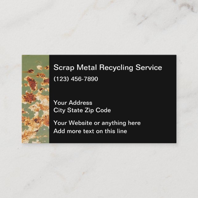 Scrap Metal Recycling Business Card Template (Front)