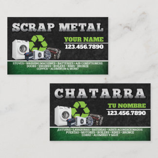 Scrap Metal Recycling Service Bilingual Card